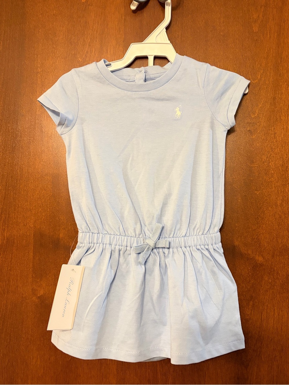 New Ralph Lauren Light Blue Baby 9 months Short Sleeve Knit Dress